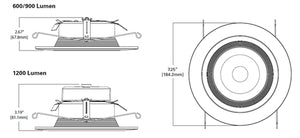 Halo Recessed RL56099S1EWH 5" or 6" Dimmable All-Purpose LED Retrofit Module with SeleCCTable switch, 900 Lumens, 90 CRI, 120V Phase Cut 1% Dimming, Matte White Baffle