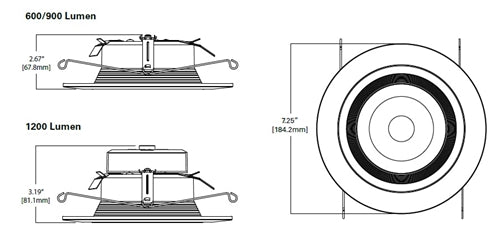 Halo Recessed RL56099S1EWHR 5" or 6" Dimmable All-Purpose LED Retrofit Module with SeleCCTable Switch, 900 Lumens, 90 CRI, 120V, Matte White Baffle, Recyclable Packaging