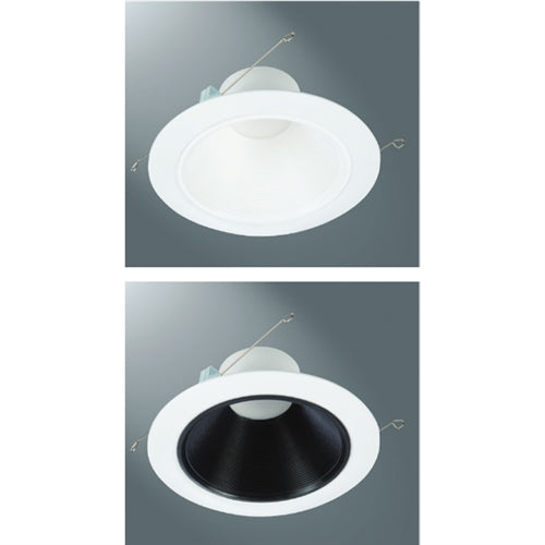 Halo Recessed RLD6069301EWH 6" Deep Baffle Retrofit LED Module, 600 Lumens, 90 CRI, 3000K, 120V, Phase Cut 1% Dimming, Matte White Trim, White and Black Baffle Included
