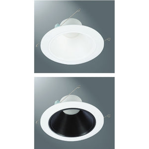 Halo Recessed RLD6069301EWH 6" Deep Baffle Retrofit LED Module, 600 Lumens, 90 CRI, 3000K, 120V, Phase Cut 1% Dimming, Matte White Trim, White and Black Baffle Included