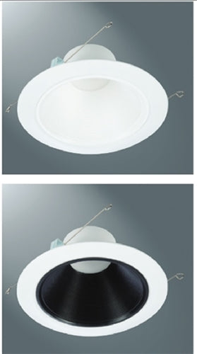 Halo Recessed RLD6069301EWHR 6" Deep Baffle Retrofit LED Module, 600 Lumens, 90 CRI, 3000K, 120V, Phase Cut 1% Dimming, Matte White Trim, White and Black Baffle Included