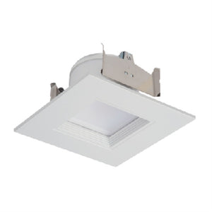Halo Recessed RSQ4089301EMWWB 4" Square All-Purpose LED Retrofit Module, 800 Lumens, 90 CRI, 3000K, 120V, Matte White Flange and Baffle
