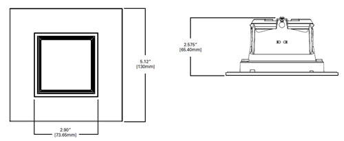 Halo Recessed RSQ4089301EMWWB 4" Square All-Purpose LED Retrofit Module, 800 Lumens, 90 CRI, 3000K, 120V, Matte White Flange and Baffle