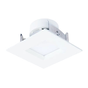 Halo Recessed RSQ4LS9FSD2W1EWH 4" Square All-Purpose LED Retrofit Module,  600/900 Lumens, 90 CRI, Field Selectable 2700K-5000K, 120V, Matte White Flange and Baffle