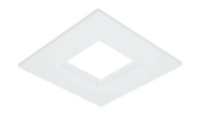 Halo Recessed RSQ4TRMWH 4" Square Baffle Trim, Matte White Flange and Splay, Field Paintable