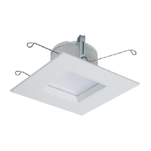 Halo Recessed RSQ5089FS1EMWWB 5" Square All-Purpose LED Retrofit Module, 800 Lumens, 90 CRI, Field Selectable 2700K-5000K, 120V, Matte White Flange and Baffle