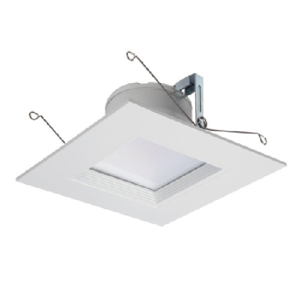 Halo Recessed RSQ6089FS1EMWWB 6" Square All-Purpose LED Retrofit Module, 800 Lumens, 90 CRI, Field Selectable 2700K-5000K, 120V, Matte White Flange and Baffle