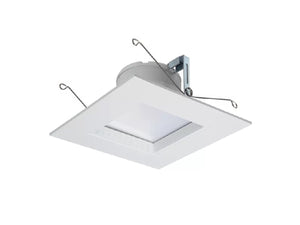 Halo Recessed RSQ6LS9FSD2W1EWH 6" Square All-Purpose LED Retrofit Module, 600/1000 Lumens, 90 CRI, Field Selectable 2700K-5000K, 120V, Matte White Flange and Baffle