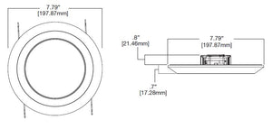 Halo Recessed SLD606930WHJB 6" Surface LED Downlight with Junction Box Kit, 120V, 90 CRI, 3000K, White