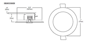 Halo Recessed SMD4R6940WHDM 4" Round LED Direct Mount Downlight, 760 Lumens, 90 CRI, 4000K, White Finish