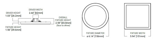 Halo Recessed SMD4S07FS5 4" Square Surface Mount LED Downlight, 780 Lumens, 90 CRI, Selectable CCT 2700/3500/4000/5000K, LE & TE Phase Cut 100-5% Dimming, Matte White