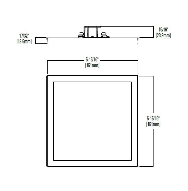 Halo Recessed SMD4S6940WH 4" Square LED Surface Mount Downlight, 800 Lumens, 90 CRI, 4000K, White Finish