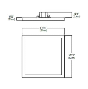 Halo Recessed SMD4S6950WH 4" Square LED Surface Mount Downlight, 810 Lumens, 90 CRI, 5000K, White Finish