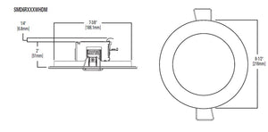 Halo Recessed SMD6R6930WHDM 6" Round LED Direct Mount Downlight, 758 Lumens, 90 CRI, 3000K, White Finish
