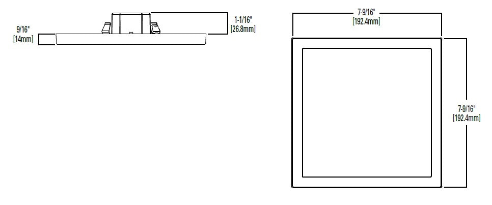 Halo Recessed SMD6S12950WHE 6" Square LED Surface Mount Downlight, 1180 Lumen, 90 CRI, 5000K, 120-277V, White Finish
