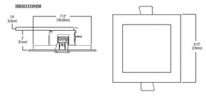 Halo Recessed SMD6S6940WHDM 6" Square LED Direct Mount Downlight, 760 Lumens, 90 CRI, 4000K, White Finish
