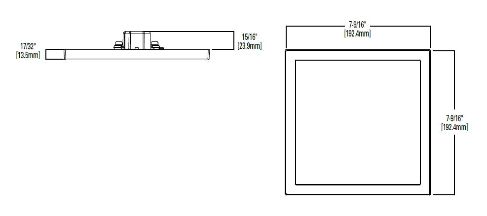 Halo Recessed SMD6S6950WH 6" Square LED Surface Mount Downlight, 815 Lumens, 90 CRI, 5000K, White Finish