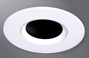 Halo Recessed TL3PIN2GBNBB 2" Aperture Pinhole With Oculus, Lens Self-Flanged Trim, Micro-Prismatic Lens, Brushed Nickel Flange, Black Oculus