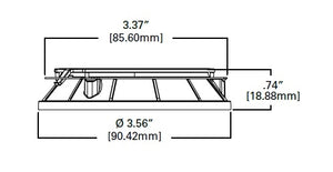 Halo Recessed TL3R2GMWRL 3.25" Aperture Conical Reflector, Open Rimless Trim, Micro-Prismatic Lens, Matte White Reflector and Flange