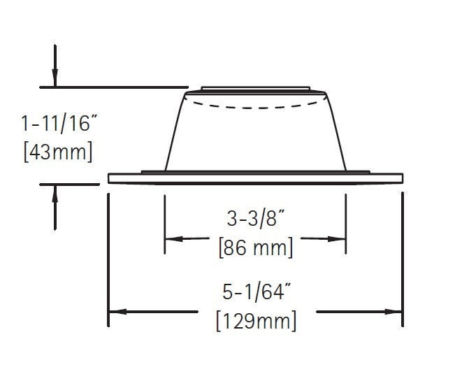 Halo Recessed TL409WHWW 4" Wall Wash Downlight - White Reflector with Specular Wall Wash Optic, Diffuse Polymer Lens and White Ring