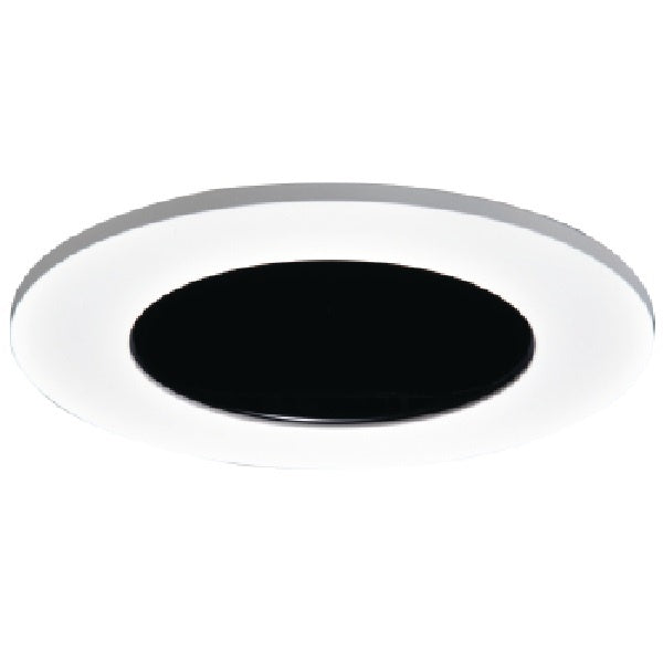 Halo Recessed TL410SBK 4" Specular Black Reflector, Diffuse Dome (Polymer) Lens, White Ring