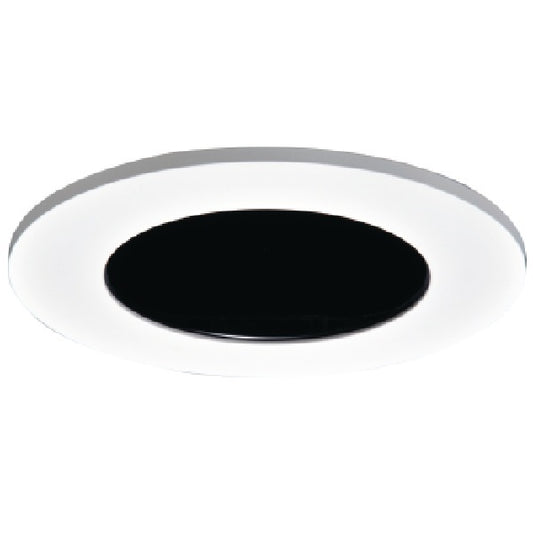 Halo Recessed TL410SBK 4" Specular Black Reflector, Diffuse Dome (Polymer) Lens, White Ring
