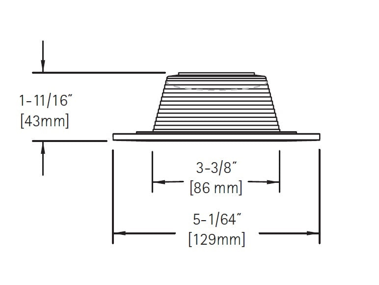 Halo Recessed TL411BB 4" Black Baffle, Diffuse Dome (Polymer) Lens, White Ring