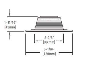 Halo Recessed TL411WB 4" White Baffle, Diffuse Dome (Polymer) Lens, White Ring
