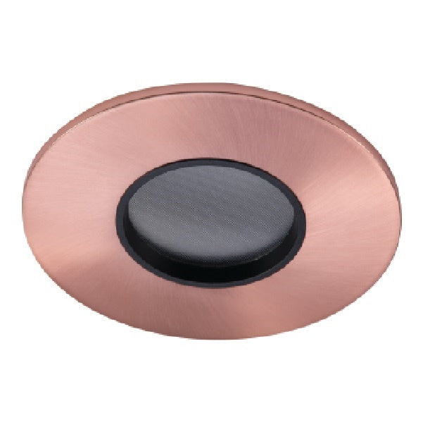Halo Recessed TL43R2GBCuBB 2" Round Lens Pinhole Trim, Diffuse Clear Shielding, Brushed Copper, Black Lens Frame