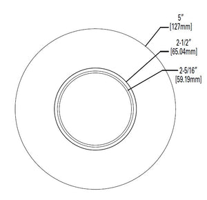 Halo Recessed TL43R2GMWBB 2" Round Lens Pinhole Trim, Diffuse Clear Shielding, Matte White Flange, Black Lens Frame