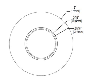 Halo Recessed TL45R6GMWBB 2" Round Lens Wall Wash Pinhole Trim, Matte White Flange, Black Lens Frame