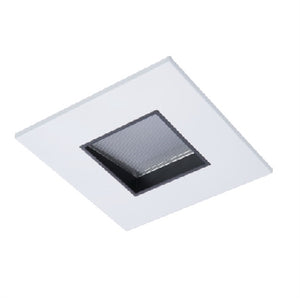 Halo Recessed TL46S6GMWBB 2" Square Lens Wall Wash Pinhole Trim, Matte White Flange, Black Lens Frame