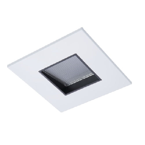 Halo Recessed TL46S6GMWBB 2" Square Lens Wall Wash Pinhole Trim, Matte White Flange, Black Lens Frame