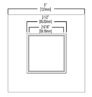 Halo Recessed TL46S6GMWBB 2" Square Lens Wall Wash Pinhole Trim, Matte White Flange, Black Lens Frame