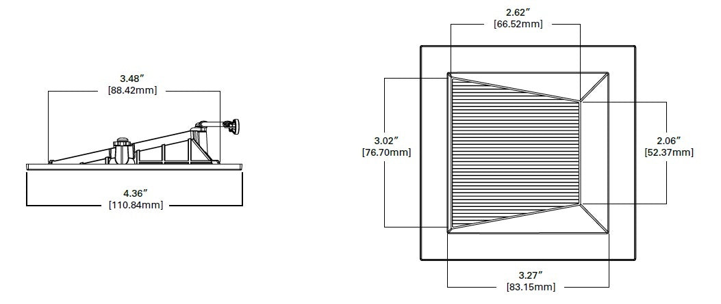 Halo Recessed TLS3LWW6GHWF 3.25" Aperture Square Lens Wall Wash, Self-Flanged Trim, Linear Spread Lens, Semi-Specular Clear Reflector and Matte White Flange