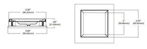 Halo Recessed TLS3PINMWWBRL 2" Aperture Square Pinhole with Oculus, Open, Rimless Trim, Matte White Flange, White Oculus