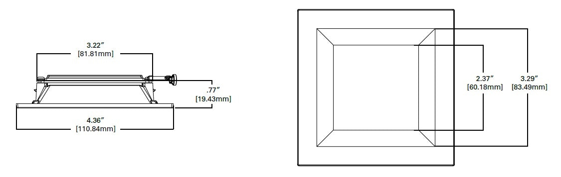 Halo Recessed TLS3R2GORB 3.25" Aperture Square Reflector, Lens, Self-Flanged Trim, Micro-Prismatic Lens, Oil Rubbed Bronze Reflector and Flange