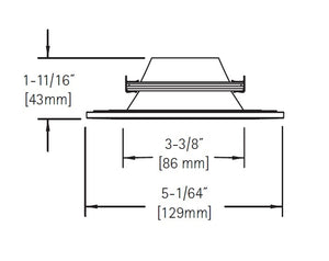 Halo Recessed TLS408SNBB 4" Square Baffle Trim with Solite Glass Lens, Black Baffle, Satin Nickel Ring