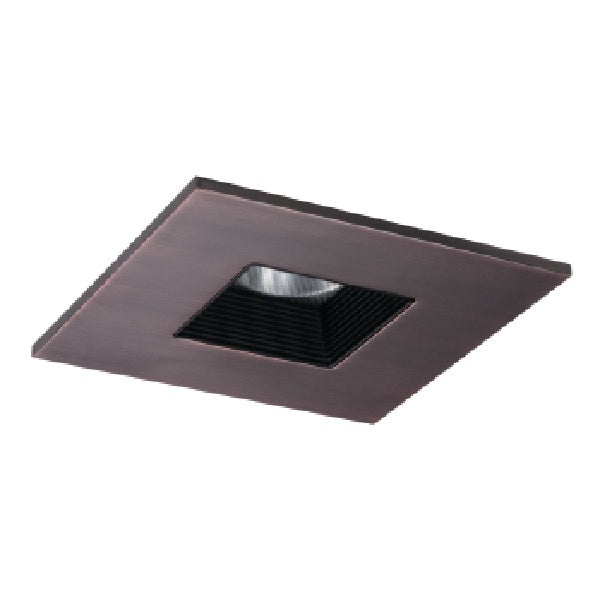 Halo Recessed TLS408TBZBB 4" Square Baffle Trim with Solite Glass Lens, Black Baffle, Tuscan Bronze Ring