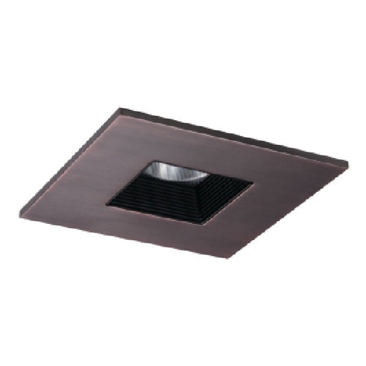 Halo Recessed TLS408TBZBB 4" Square Baffle Trim with Solite Glass Lens, Black Baffle, Tuscan Bronze Ring