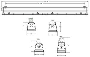 Holophane EMXH L48 10000LM FGCL MD MVOLT GZ10 35K 90CRI 48" Petrolux Hazardous Location LED Low Bay Light, 10000 Lumens, Flat Clear Glass, .125" Thick, Medium Distribution, 120-277V, 0-10V Dimming, 5000K, 80 CRI