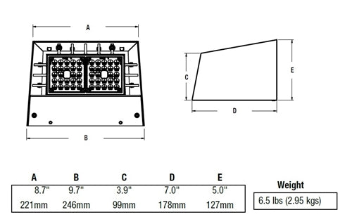 Hubbell Outdoor Lighting RWL1-48L-20-4K7-3-120-DBT-PC-EH Ratio Wall 1 LED Wallpack, 2500 Lumens, 4000K, 70 CRI, IES Type III Distribution, 120V, Dark Bronze Matte Textured, Button Photocell, Emergency Battery with Heater Option