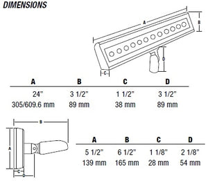 Hubbell Outdoor Lighting ALF-12LU-5K-BZ 21.4W Architectural 12 LEDs Floodlight, 1/2" Knuckle Mount, 120-277V, 1913 Lumens, 5000K, Bronze Finish