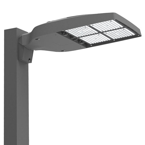 Hubbell Outdoor Lighting ASL1-160L-100-5K7-4F-UNV-A Sling Microstrike, 12000 Lumens, 5000K, 70 CRI, Type 4F Distribution, 120-277V, Arm for Square Poles with S2 Drill Pattern