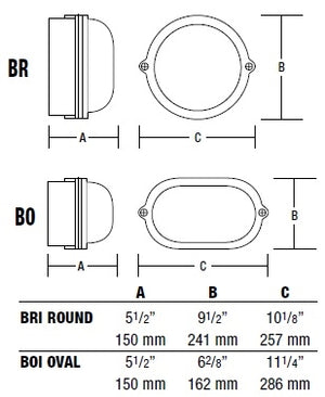 Hubbell Outdoor Lighting BRI-01 100W Euroluxe Wall or Ceiling Mount Decorative Round Incandescent Wallpack, Bronze Finish