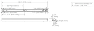 Columbia Lighting CSL4-LSCS 4' LED Striplight, 3800/4500/5200 Switchable Lumens, 3500/4000/5000K Switchable CCT, 0-10V dimming