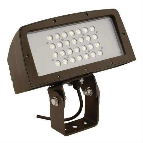 Hubbell Outdoor Lighting FLL-42L-95-5K7-W-U-Y-DBT-PCU 95W LED Floodlight, 42 LEDs, 5000K, 70 CRI, 6x6 Distribution, 120-277V, Yoke Mounting, Dark Bronze Matte Textured, Photocontrol