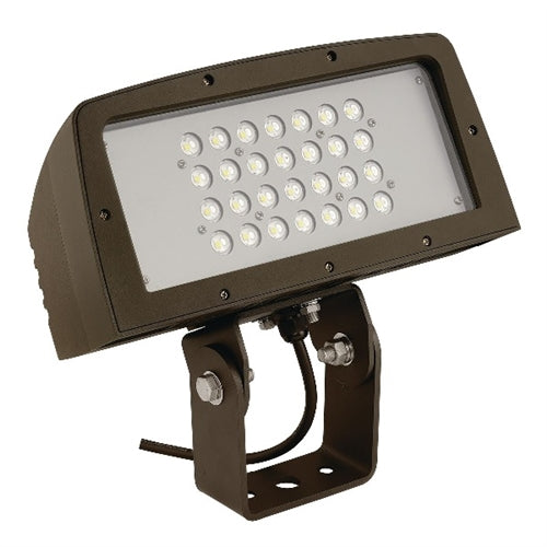 Hubbell Outdoor Lighting FLL-28L-95-4K7-W-U-Y-BLT-PC 96W LED Floodlight, Yoke Mount, Wide Beam, 120-277V, 8054 Lumens, 4000K, with Photocell, Bronze Finish