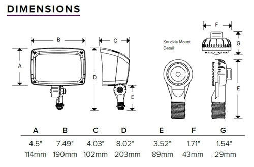 Hubbell FSL-10L-25-5K7-W-U-K-DBT 25W Decorative Floodlight, 2664 Lumens, 5000K, 120-277V