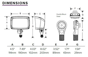 Hubbell FSL-10L-25-5K7-W-U-K-DBT 25W Decorative Floodlight, 2664 Lumens, 5000K, 120-277V
